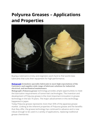 Polyurea Greases