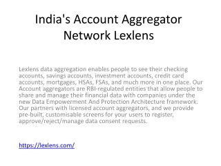 India's Account Aggregator Network Lexlens