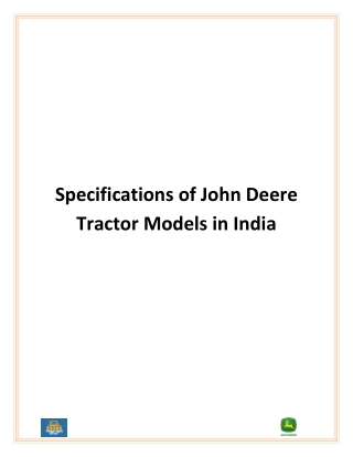 Specifications of John Deere Tractor Models in India-converted
