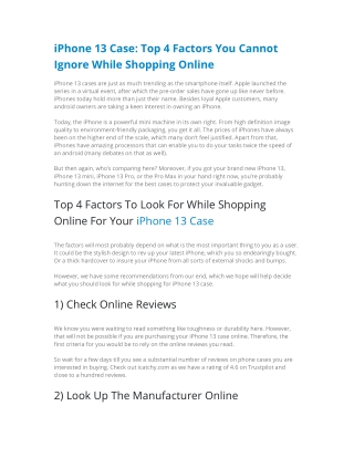 iPhone 13 Case - Top 4 Factors You Cannot Ignore While Shopping Online