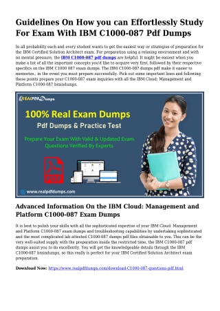 Polish Your Expertise Together with the Assist Of C1000-087 Pdf Dumps