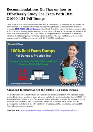 Sustainable C1000-124 Dumps Pdf For Amazing Final result