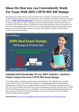 C2070-994 Pdf Dumps The Logical Planning Resource