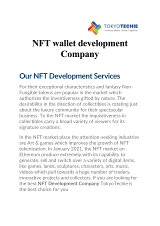NFT wallet development Company