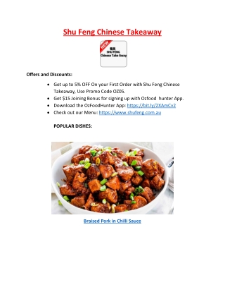 Shu Feng Chinese Restaurant Mount Druitt, NSW – 5% Off