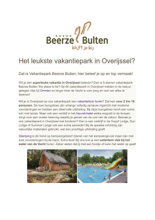 Beerze Bulten - Vakantiepark Overijssel