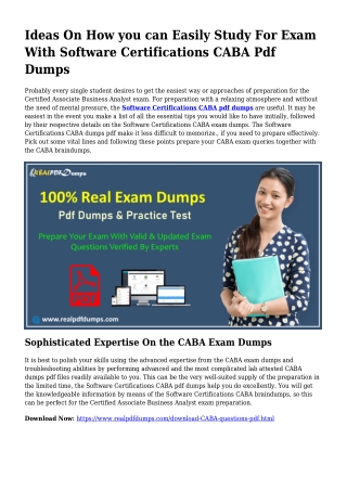Valuable Preparing Through the Assist Of CABA Dumps Pdf