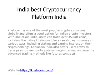 India best Cryptocurrency Platform India