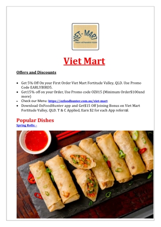 5% Off – Viet Mart Vietnamese Restaurant Fortitude Valley, QLD