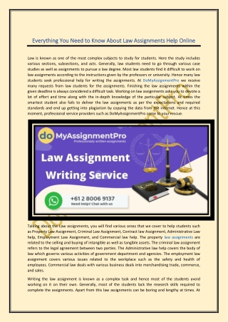 Everything You Need to Know About Law Assignment Help Online