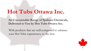 An Uncountable Range of Spaboss Chemicals, Delivered to You by Hot Tubs Ottawa Inc.