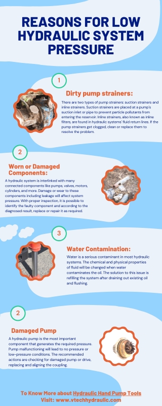 Reasons for Low Hydraulic System Pressure