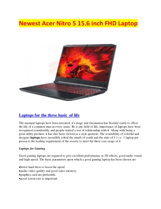 Newest Acer Nitro 5 15.6 inch FHD Laptop