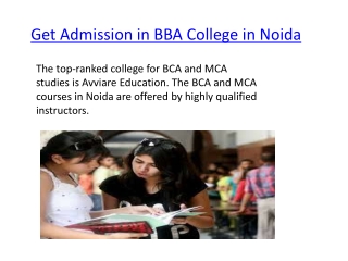 Get Admission in BBA College in Noida