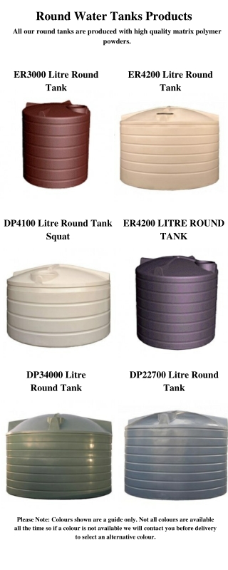 Above Ground Water Tanks - Round Water Tanks