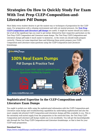 Sustainable CLEP-Composition-and-Literature Dumps Pdf For Amazing Consequence
