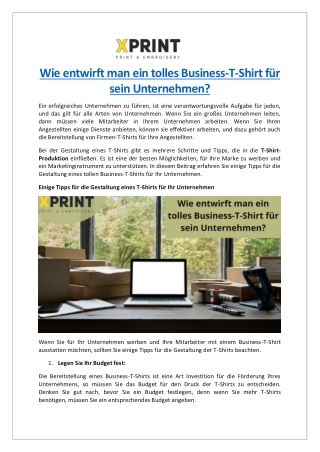 Wie entwirft man ein tolles Business-T-Shirt für sein Unternehmen