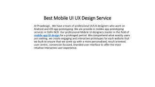 Best Mobile UI UX Design Service