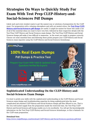 Important Preparation Because of the Help Of CLEP-History-and-Social-Sciences Du