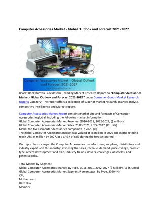 Global Computer Accessories Market Research Report 2021-2027