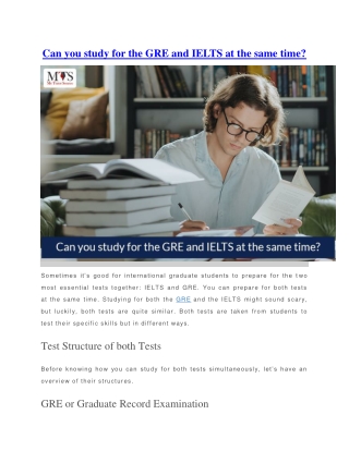 Can you study for the GRE and IELTS at the same time.docx