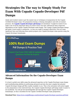 Copado-Developer PDF Dumps To Solve Planning Challenges