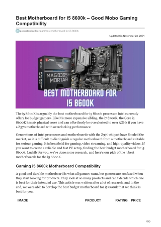 pccustombuilder.com-Best Motherboard for i5 8600k  Good Mobo Gaming Compatibility