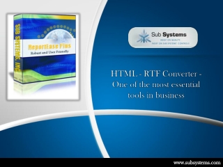 HTML - RTF Converter - One of the most essential tools in business