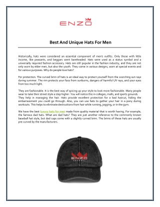 Best And Unique Hats For Men