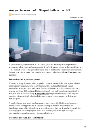 Are you in search of L Shaped bath in the UK mrguestposting.com-