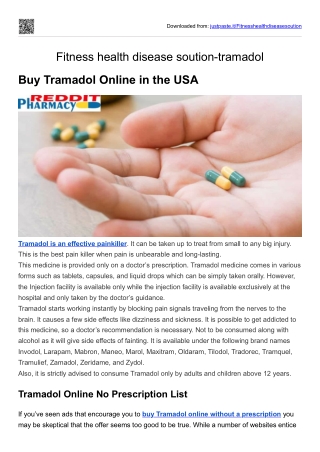 Fitness health disease soution-tramadol