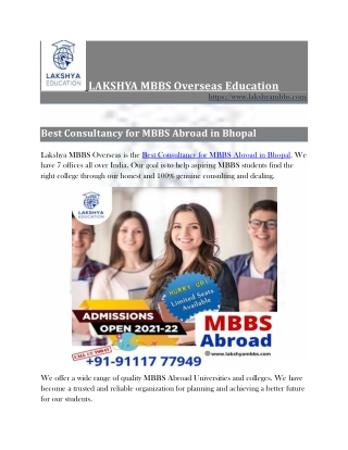 Overseas MBBS Consultant in Bhopal