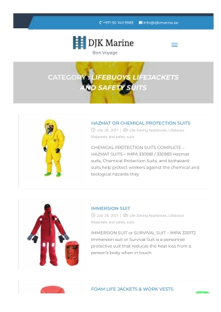 Inflatable Lifejacket Dubai