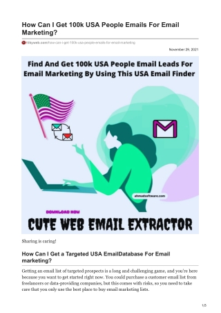 1How Can I Get 100k USA People Emails For Email Marketing