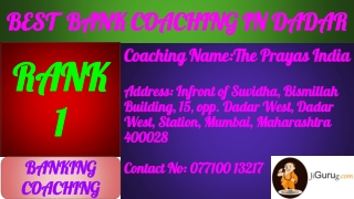 BEST  BANK COACHING IN DADAR