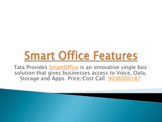 Smart Office Service | Single box - Voice, Data, Storage, Apps