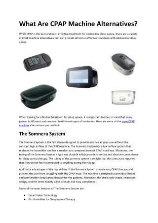 What Are CPAP Machine Alternatives?