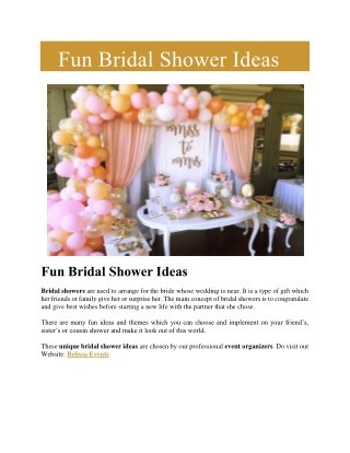 Fun Bridal Shower Ideas