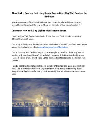 New York - Posters for Living Room Decoration _ Big Wall Posters for Bedroom