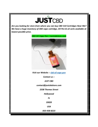 CBD Oil Vape Pen  Justcbdstore.com