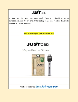 Best 510 vape pen | Justcbdstore.com
