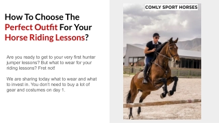 How To Choose The Perfect Outfit For Your Horse Riding Lessons?