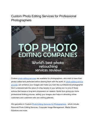 Can You Really Find Learn How To Photo Editing Services for Professional Photogr