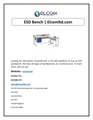 ESD Bench | Elcomltd.com