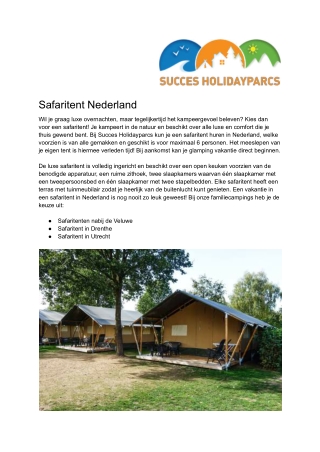 Succes Holidayparcs - Safaritent Nederland