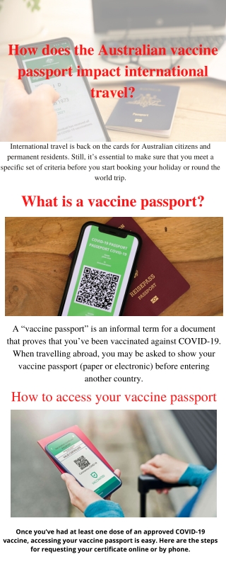 How does the Australian vaccine passport impact international travel