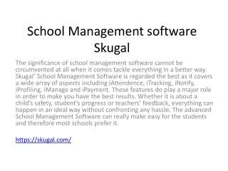 School Management software Skugal