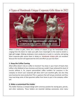 4 types of handmade unique corporate gifts ideas in 2022
