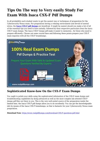 Precious Preparing By the Assist Of CSX-F Dumps Pdf