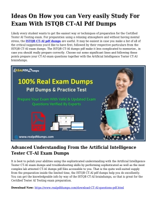 Sustainable CT-AI Dumps Pdf For Remarkable End result